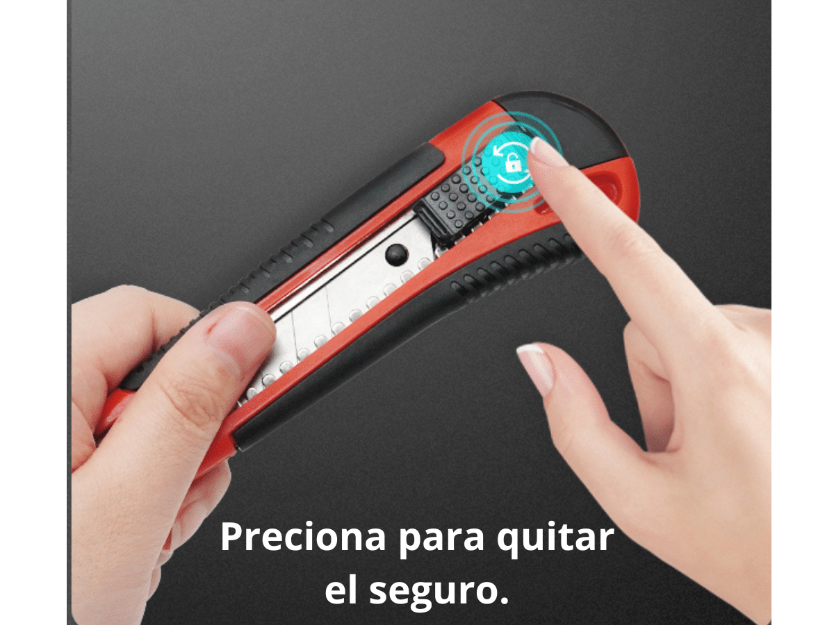 Cutter Corta Cartón Hoja De 18 mm Cambiable, Facil De Cortar