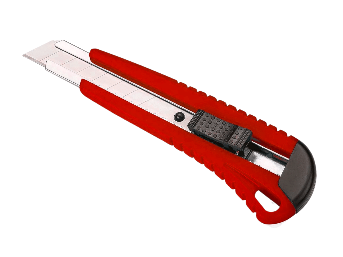 Cutter Corta Cartón Hoja De 18 mm Cambiable, Facil De Cortar