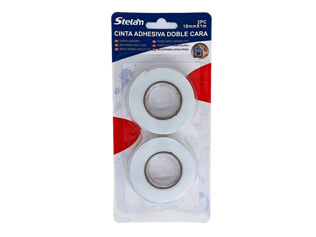 Pack 2 Cintas Doble Contacto 18mm X 1 Metro cada Cinta Doble Faz Tipo Espuma