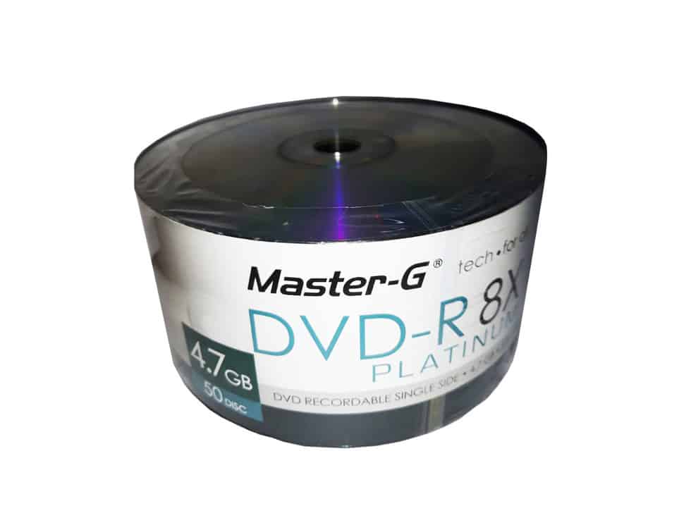 DVD-R Master G 8x 4.7GB con Logo Platinum - Pack de 50 Discos de Alta Calidad