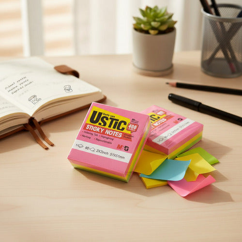 Notas Adhesivas  51x51mm 400 Ud M&G Uso Diario 5 Colores Neón