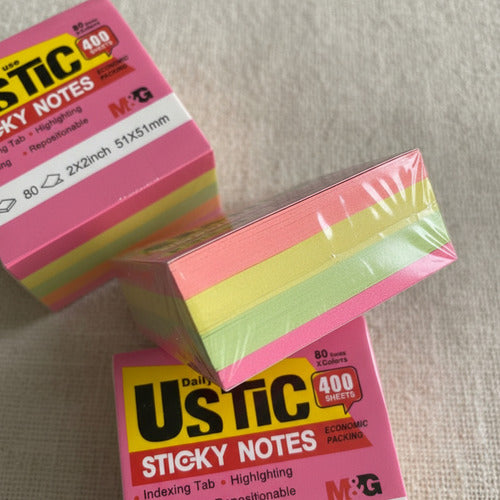 Notas Adhesivas  51x51mm 400 Ud M&G Uso Diario 5 Colores Neón