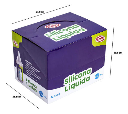 Caja 12 Siliconas Líquidas Adix 250ml Uso Intensivo