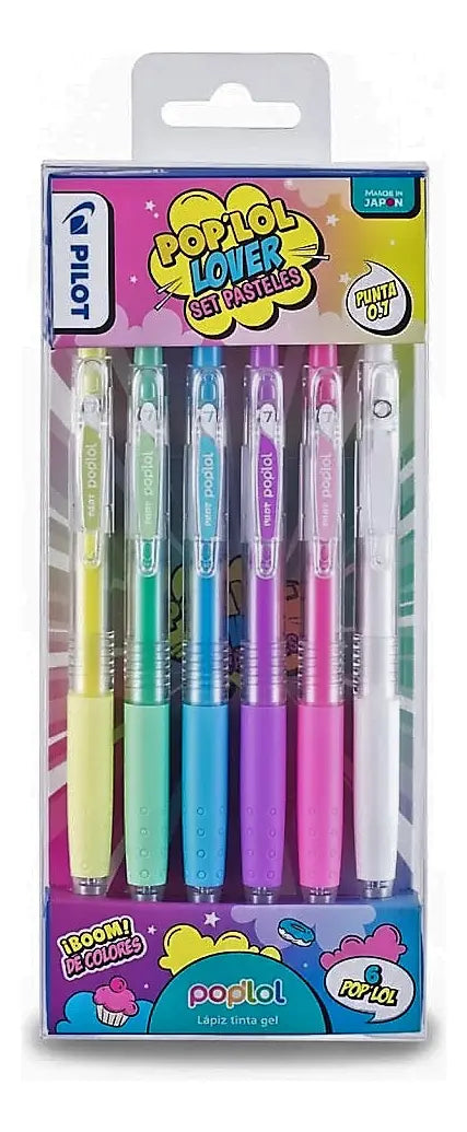 Set 6 Lápices Gel Pilot Pastel Pop Lol 701