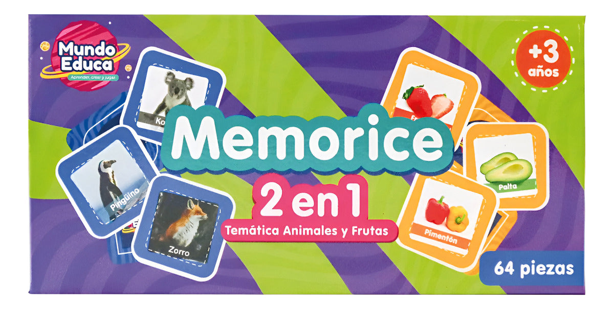 Pack Memorice 2 Tematicas Animales Y Frutas Adetec Didáctico
