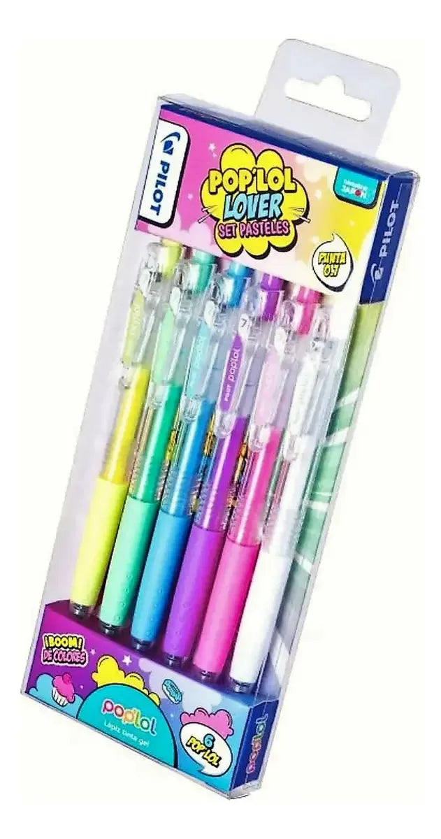 Set 6 Lápices Gel Pilot Pastel Pop Lol 701