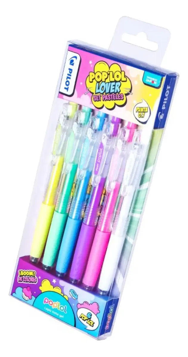 Set 6 Lápices Gel Pilot Pastel Pop Lol 701