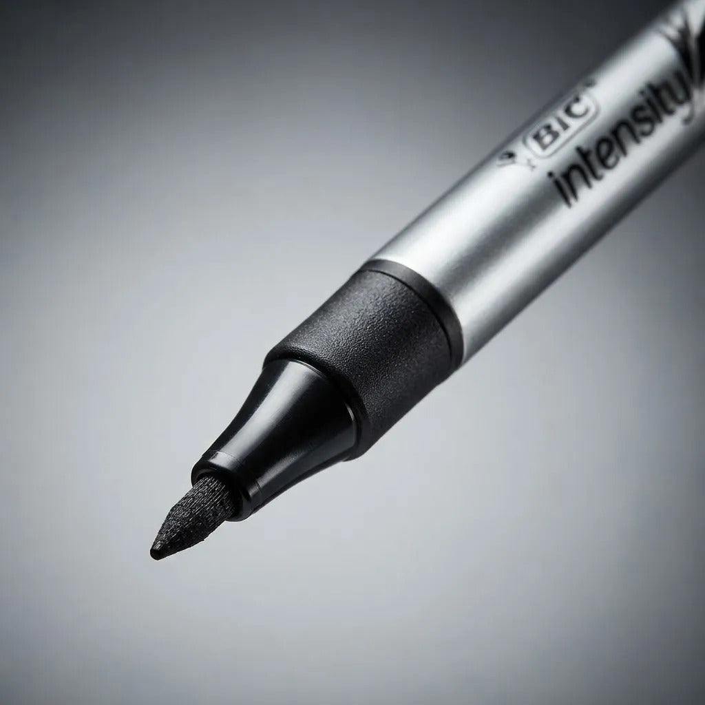 Marcador Permanente Bic Negro Punta Fina Secado Rápido 12ud