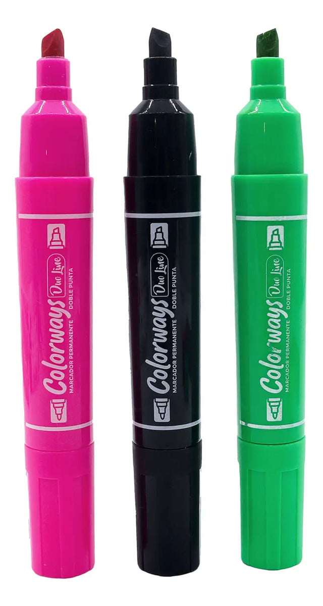 Marcadores Permanente Doble Punta Colorways 3 Colores