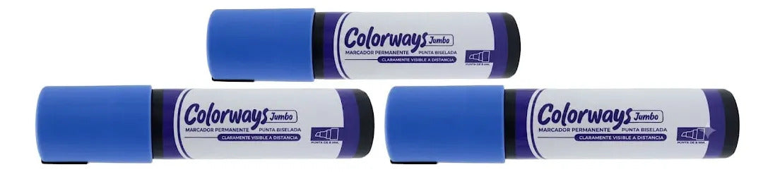 Marcador Permanente Jumbo Adetec Punta Gruesa Pack x6