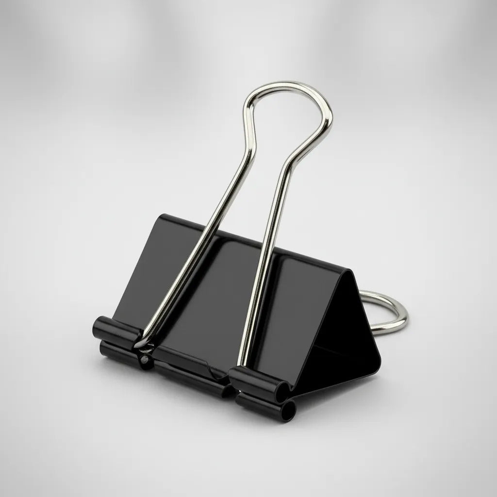 Clips Dobles Adix 25mm x 12 Uds, Metal Negro