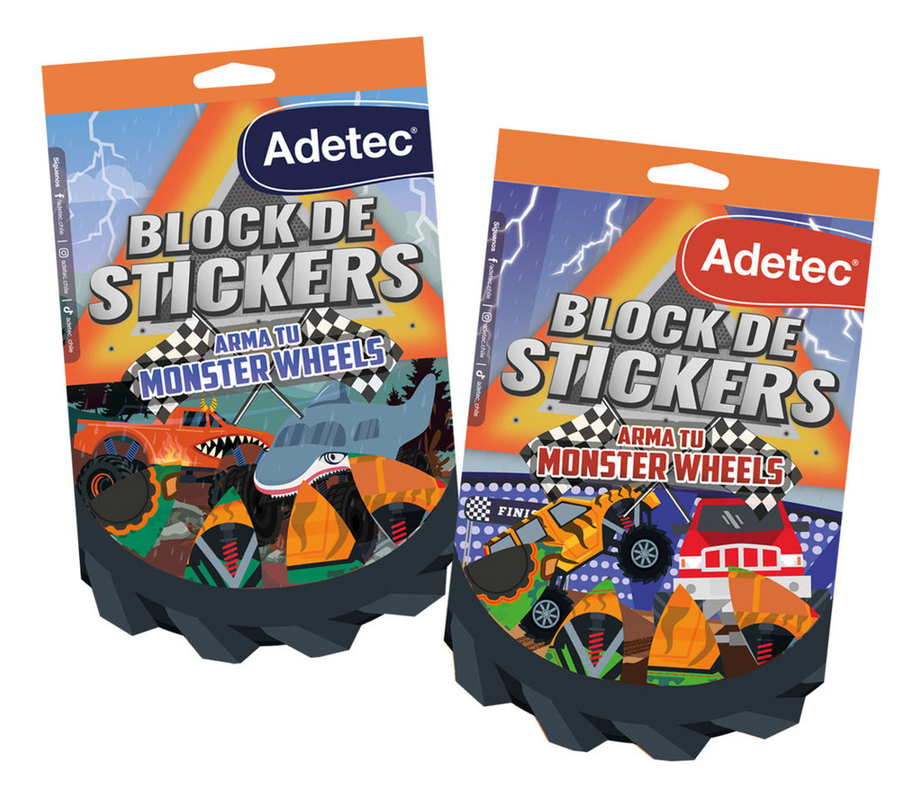 Block De Stickers para Monster Trucks Set Creativo Adetec
