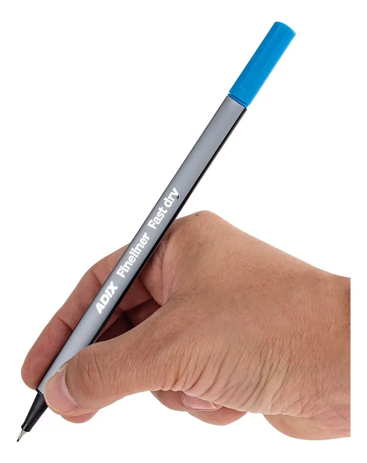 Fineliner Adix 12 Colores, Tecnología Dry Safe