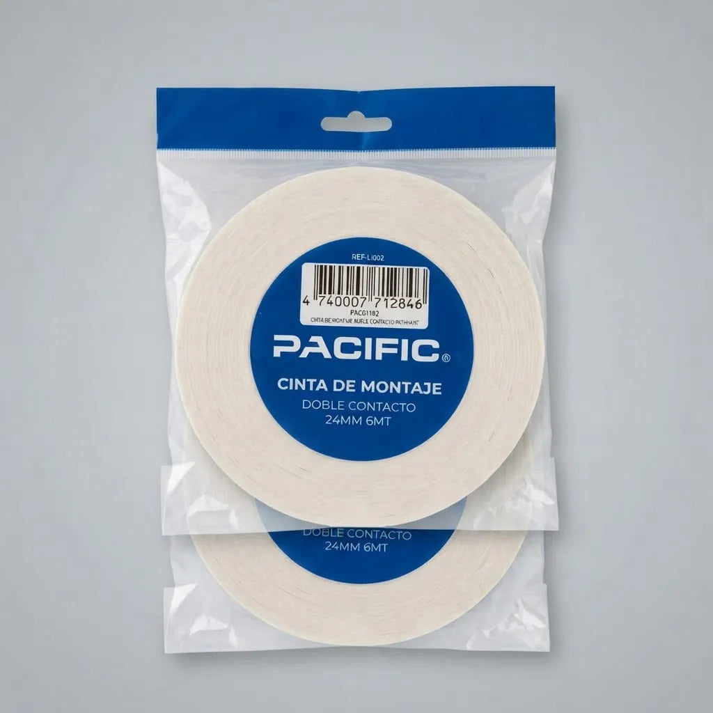 Cinta de Montaje Doble Faz Pacific 24mm x 6m
