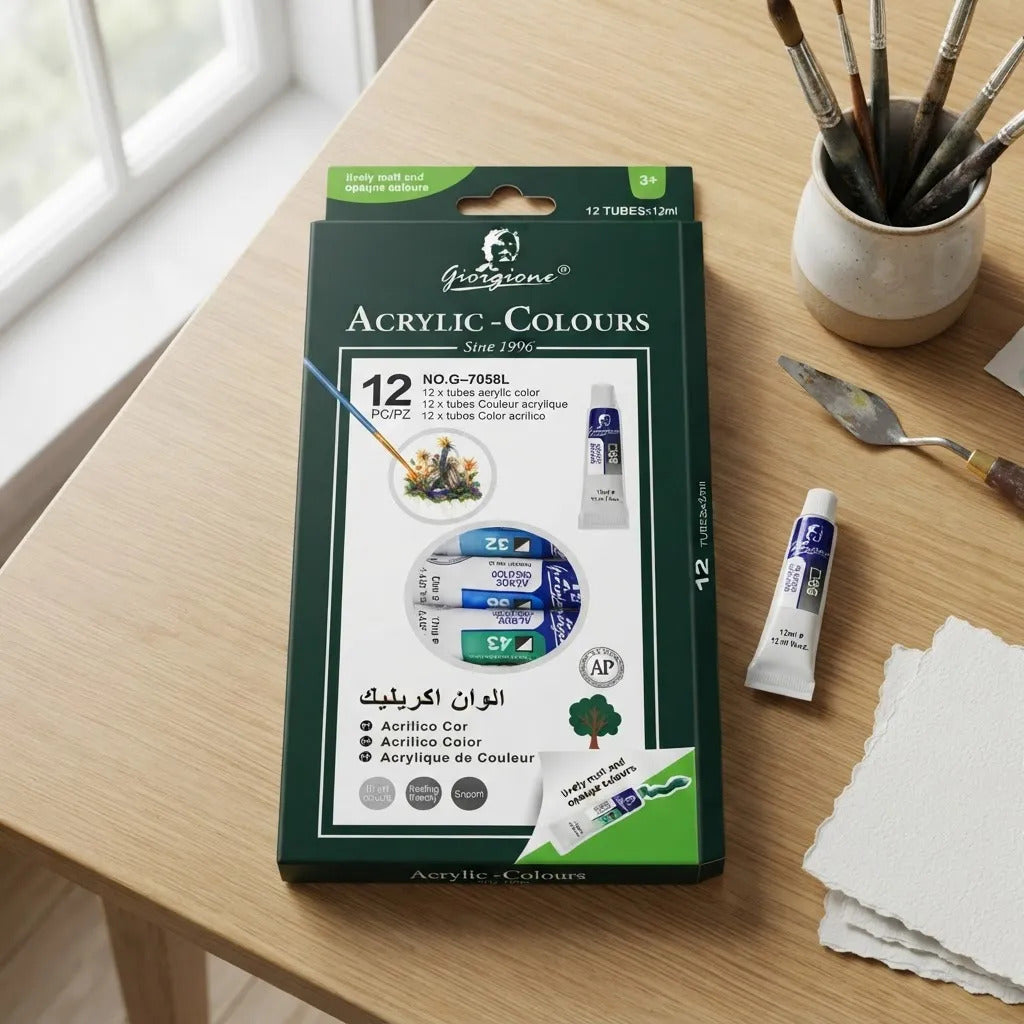 Pintura Acrílica Giorgione 12 Colores Tubos 12ml