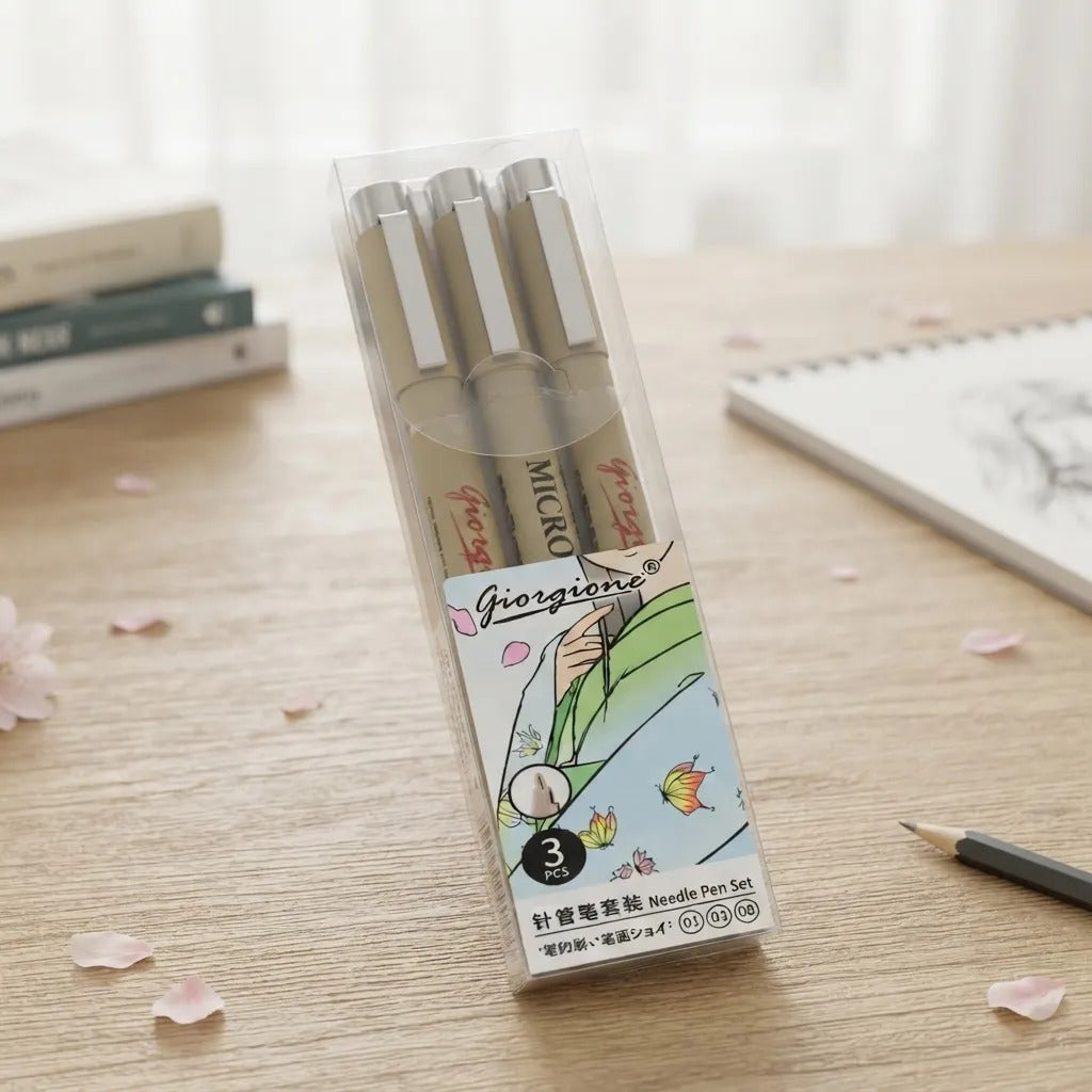 Set 3 Tiralíneas Giorgione Microlineador Dibujo