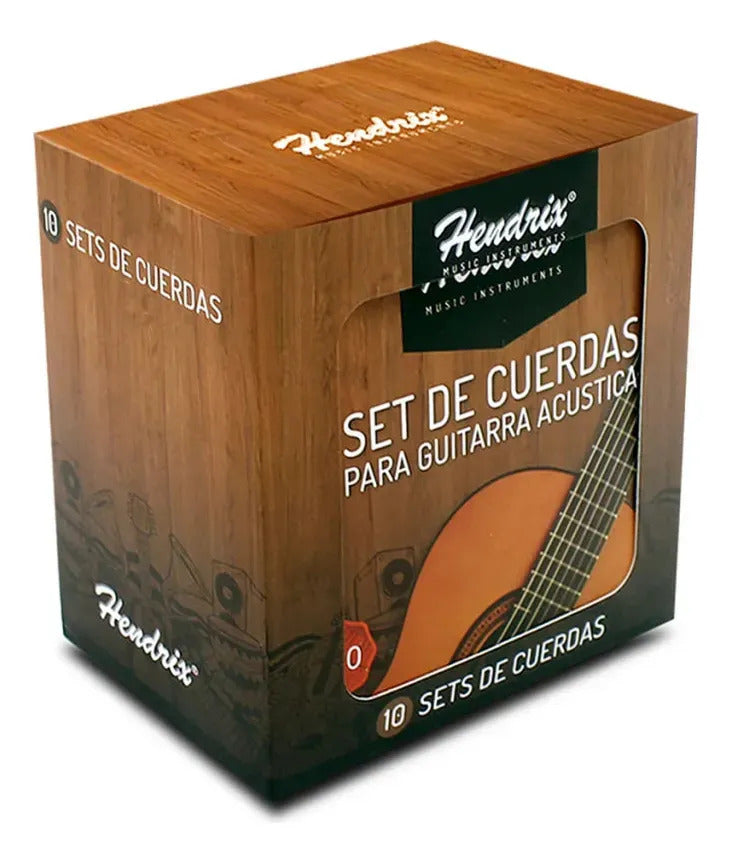 Set 10 Cuerdas para Guitarra Acústica Extra Light Hendrix