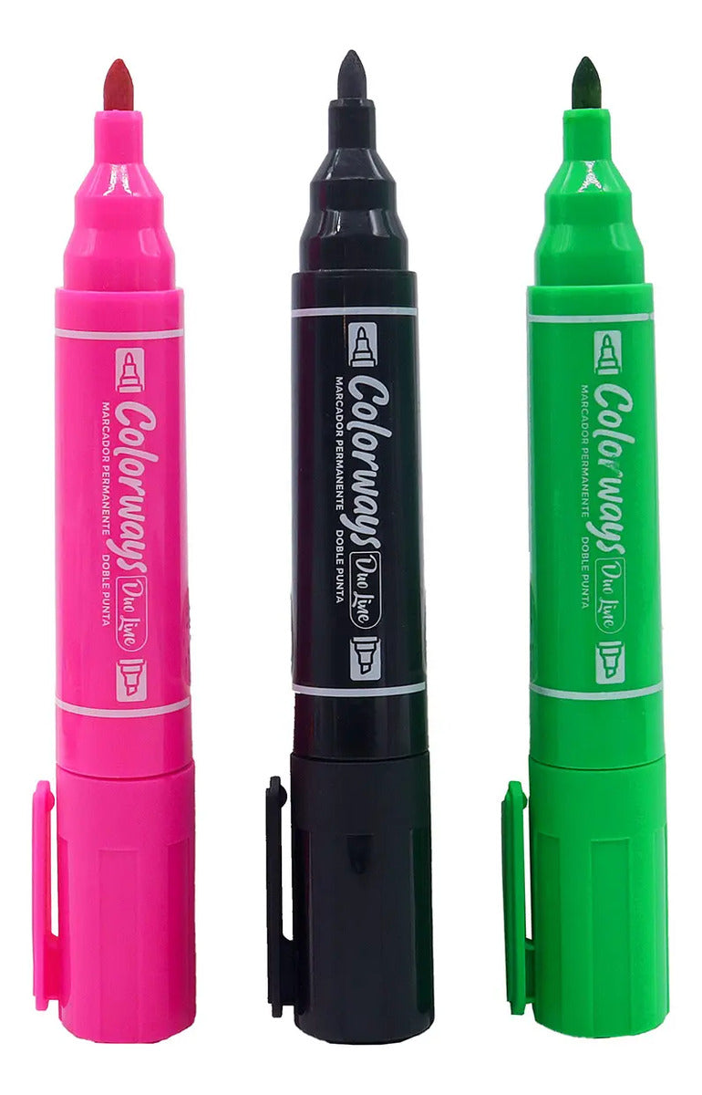 Marcadores Permanente Doble Punta Colorways 3 Colores