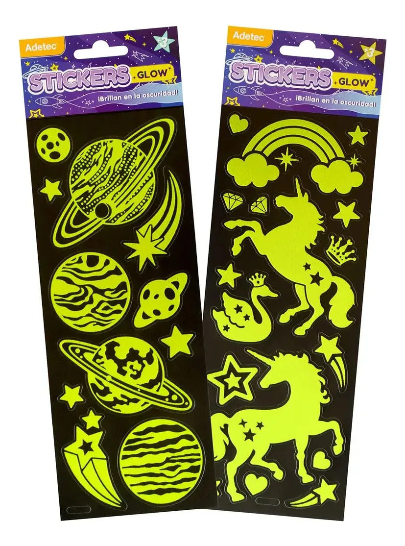 Stickers Brilla en la Oscuridad Adetec Surtido