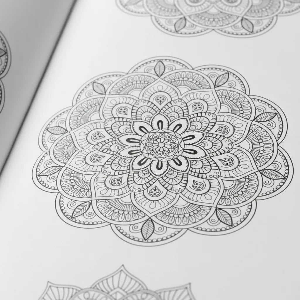 Libro para Colorear Mandalas Black and White Adix 50 Páginas