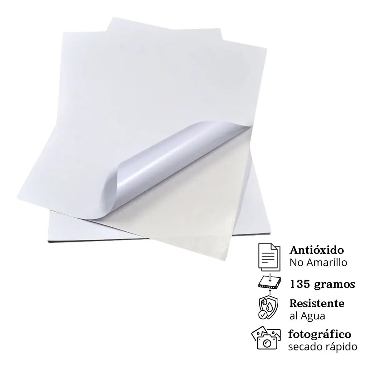Papel Fotográfico Adhesivo Pack 300 Hojas 135gr A4 Brillante