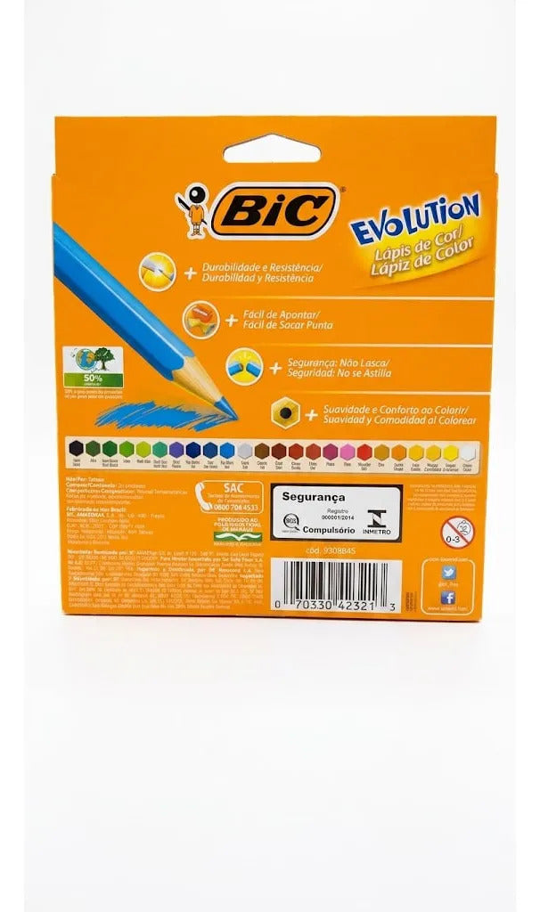 Lápices Bic Evolution 24 Colores Hexagonal