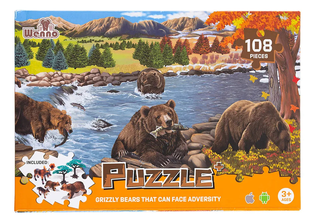 Puzzle De 108 Piezas Oso + Accesorios Wenno Didáctico