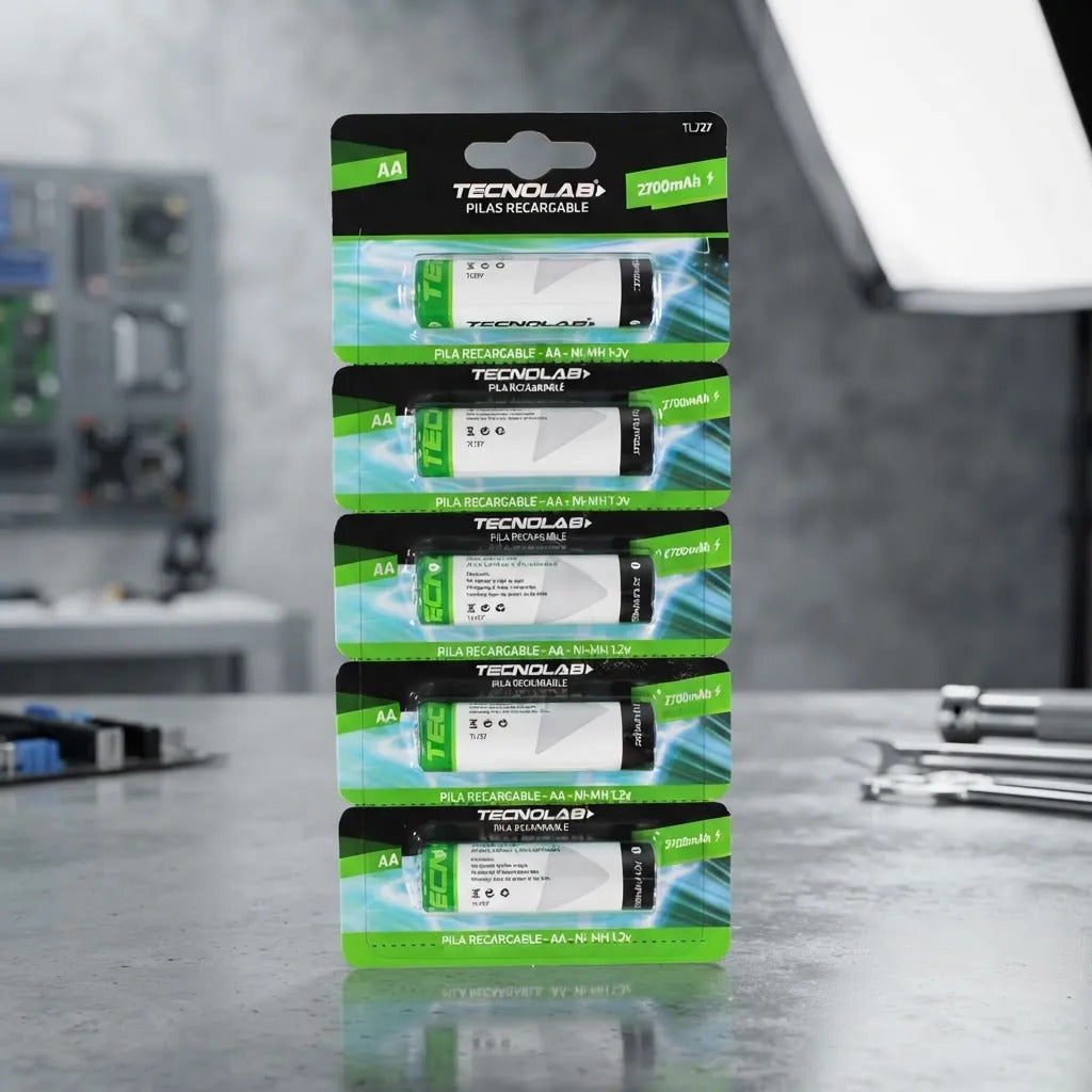 Pack 5 Pilas Recargables Tecnolab AA 2700mAh