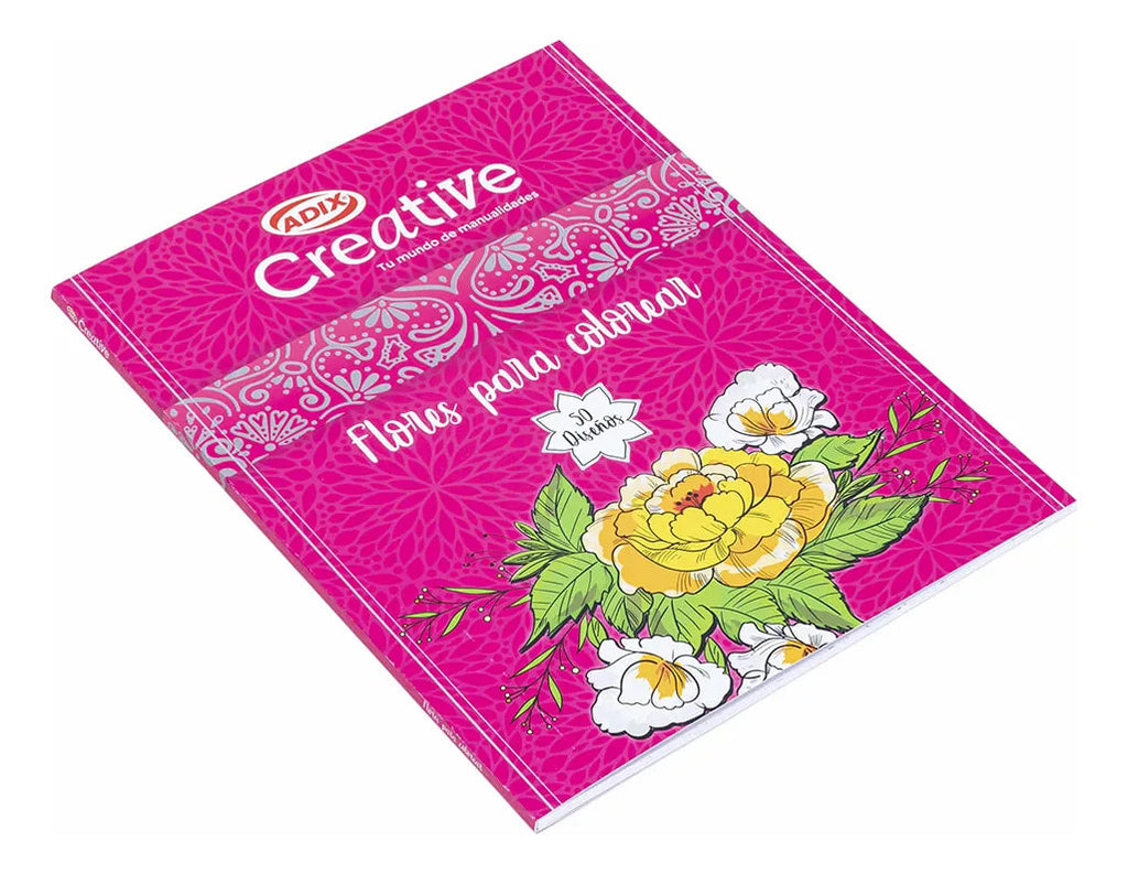 Libro Para Colorear Mandala Flores Adix 50 Páginas