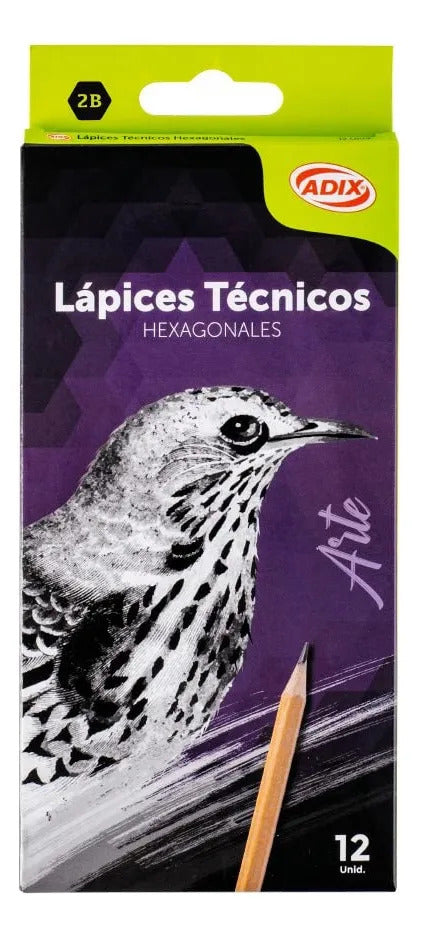 Lápiz Técnico Hexagonal 2B Adix Profesional