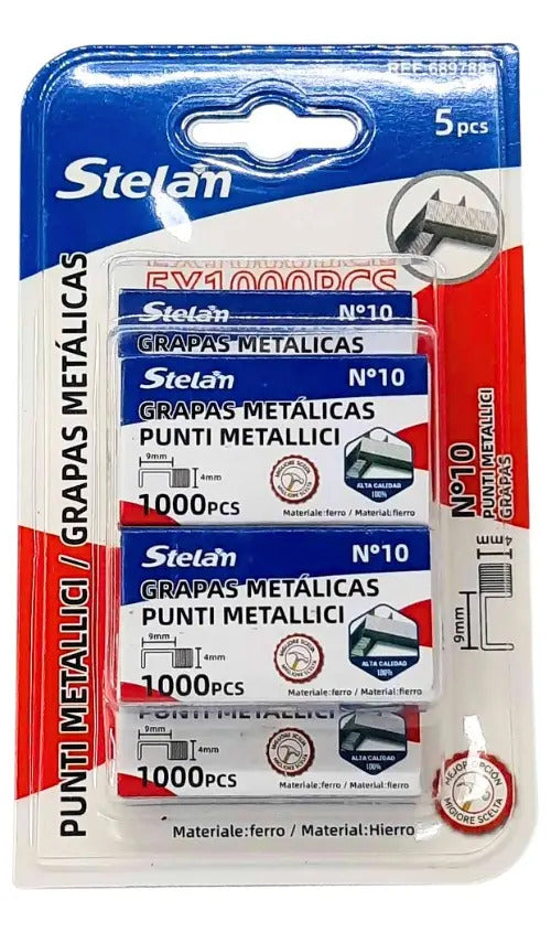 Corchetes Metálicos N°10 5000 Corchetes 9x4mm Grapa De Metal