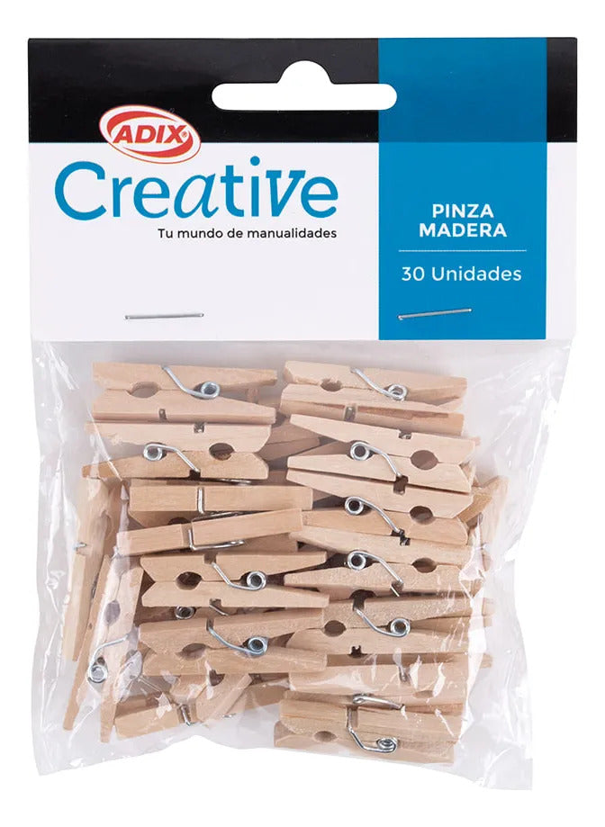 Pinzas de Madera Forma de Perro Pack x30