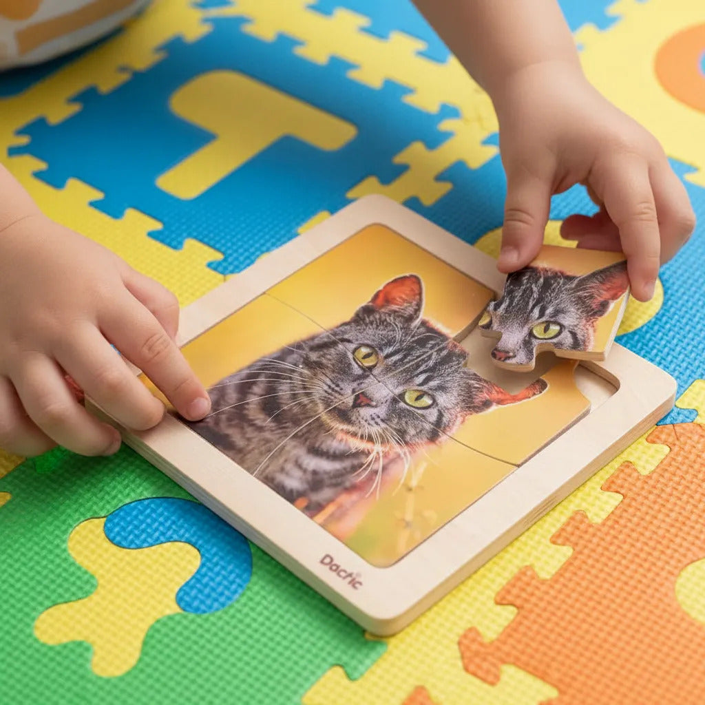 Puzzle de Madera Gato 4 Piezas Dactic