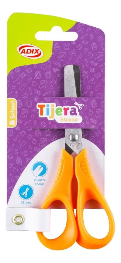 Tijera Escolar Adix Punta Roma 13cm
