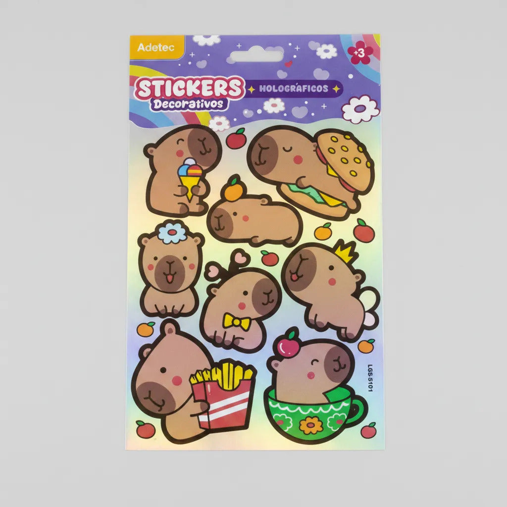 Stickers Holográficos Decorativos Adetec Niños