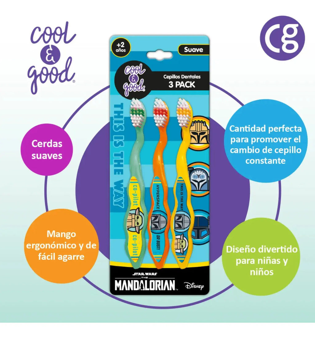 Cepillo Dental Infantil Mandalorian Cool & Good x3