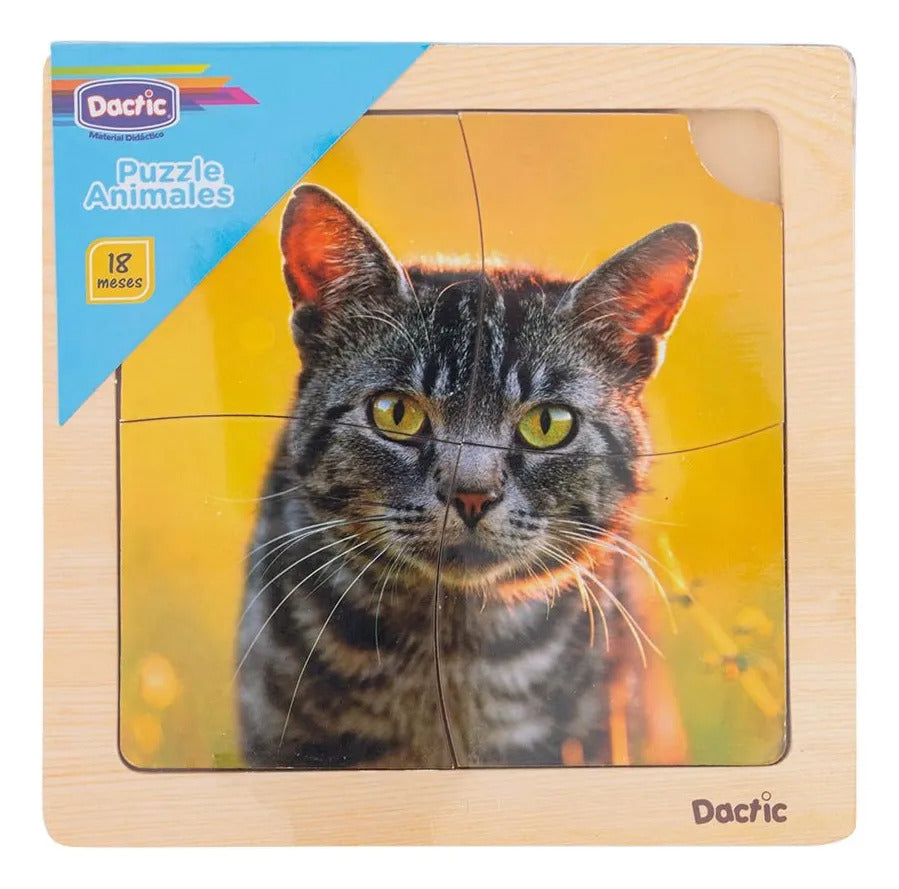 Puzzle de Madera Gato 4 Piezas Dactic