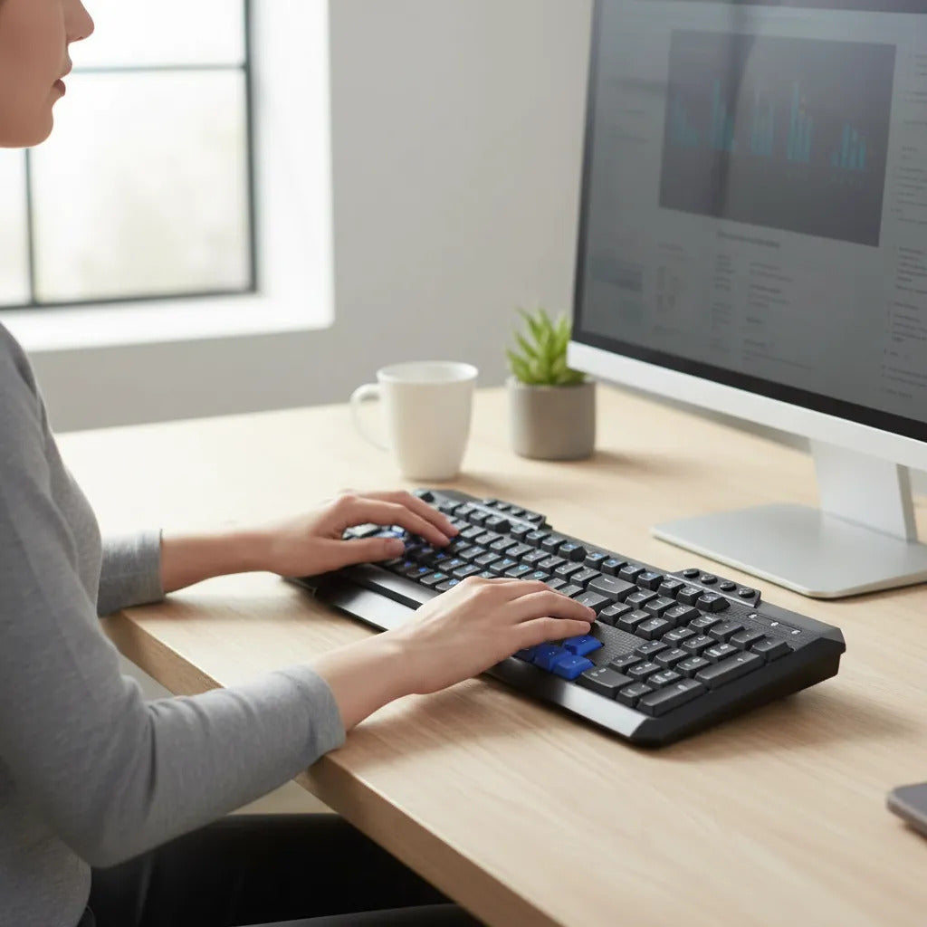 Teclado Multimedia USB DBlue Silencioso con 8 Teclas