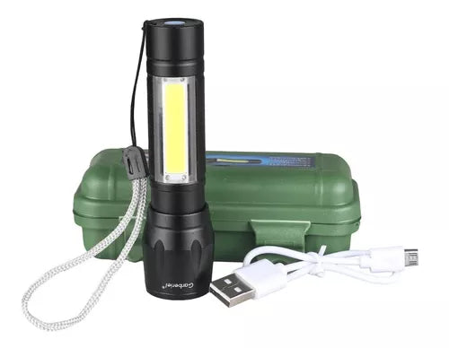Mini Linterna Tactica Led Recargable Micro Usb Color De La Luz Blanco