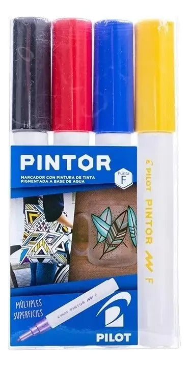 Marcador Pintor Pilot Colores Primarios Set 4u