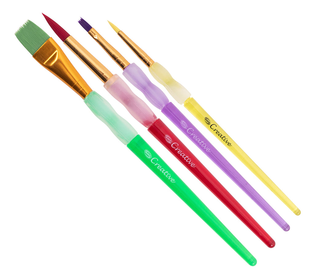 Pinceles Y Brocha Para Témpera Escolar Creative Pack 4und