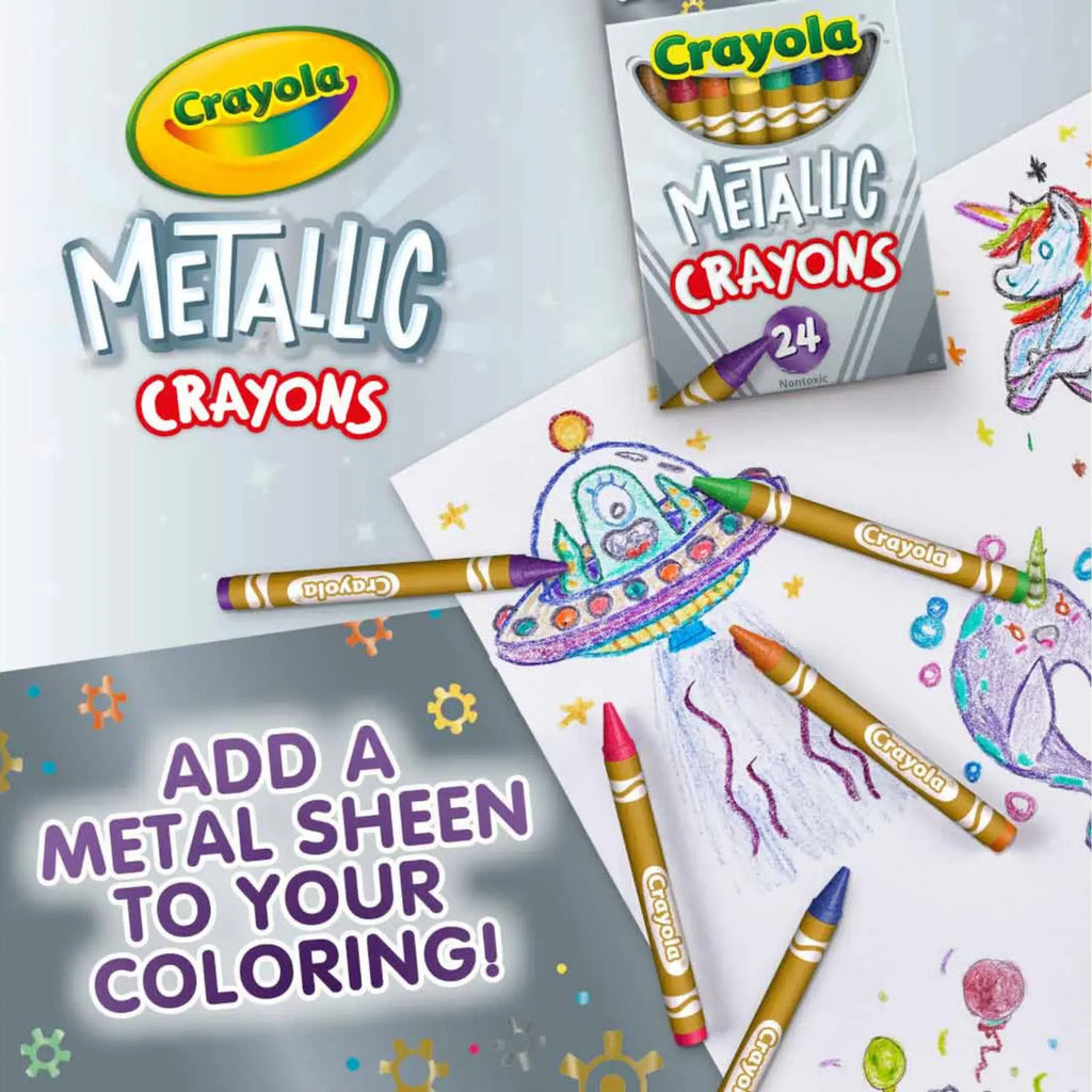 Crayones de Cera Metálicos Crayola Caja 24 Unidades