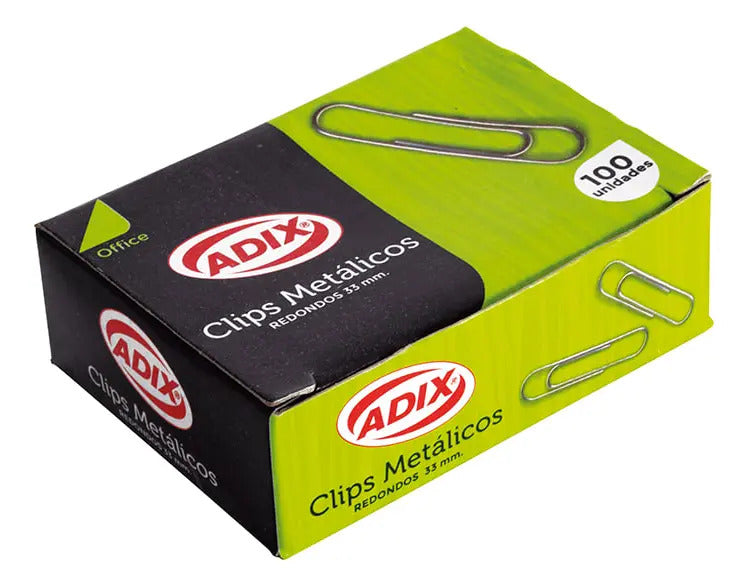 Clip Metálico Redondo Adix 33mm, 100 Uds