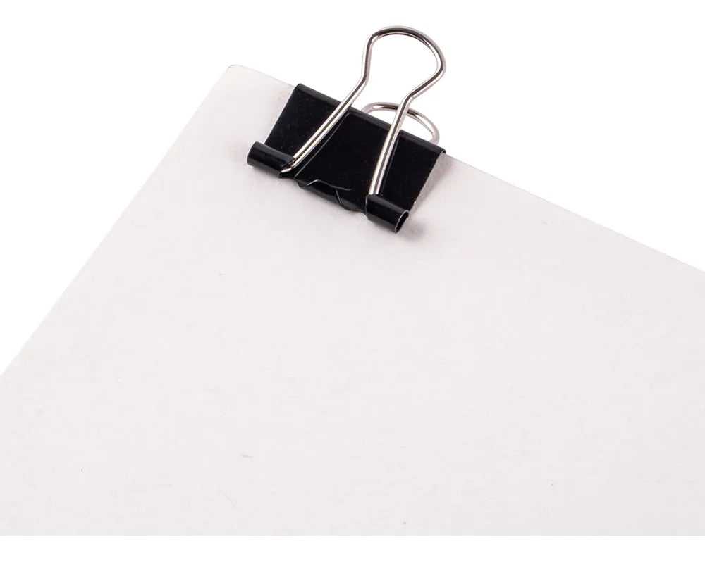 Clip Doble Negro 15mm Adix, Pack 12 Unidades