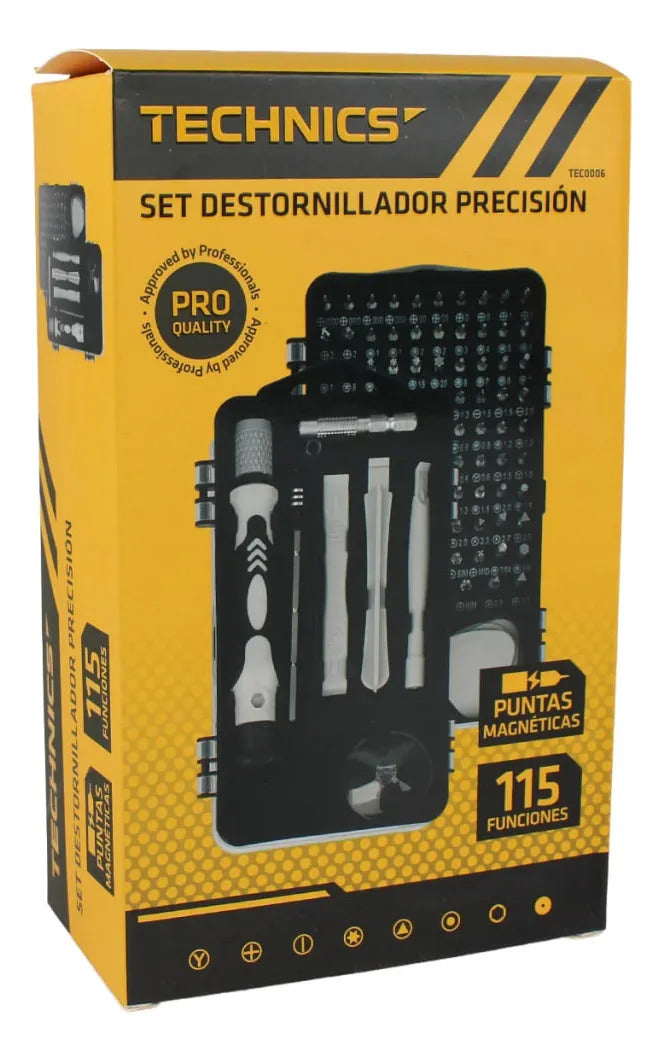 Set Destornillador Technics 115 Piezas Punta Magnética