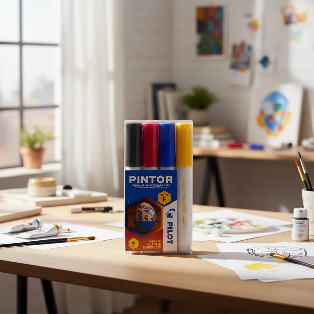 Set Pilot Pintor Multisuperficie Clásicos Punta Fina 4ud