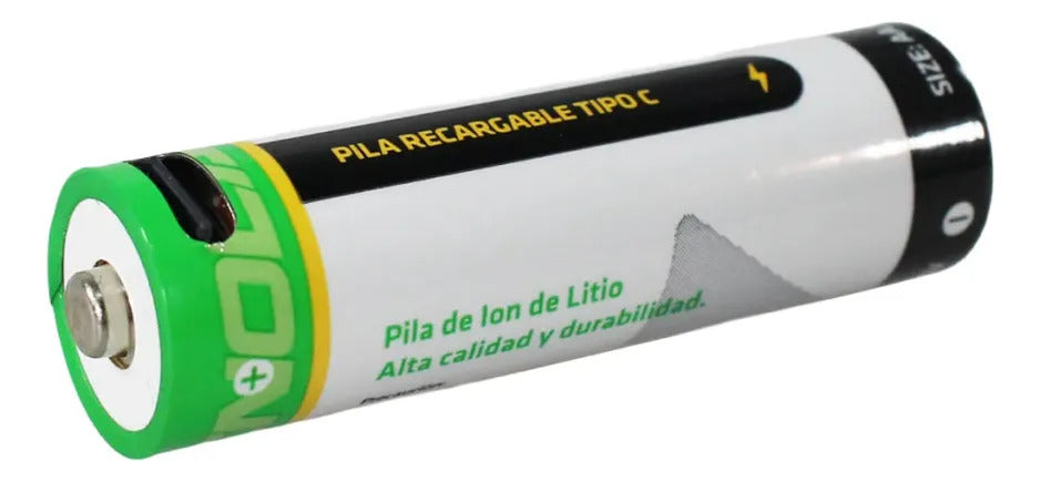 Pack 2 Pilas Recargables Tecnolab Aa Con Cable De Carga Usb