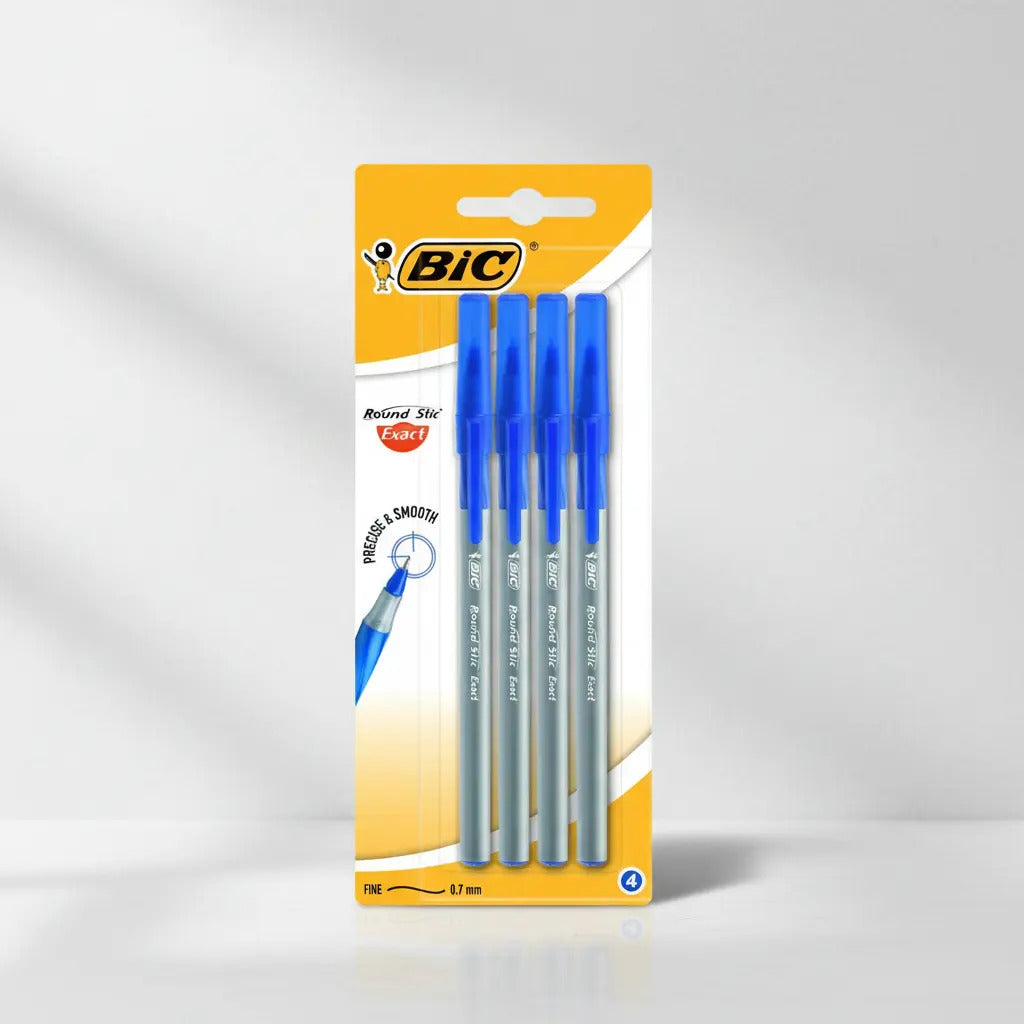 Lápiz Pasta Bic Round Stic Pack 4 Azules