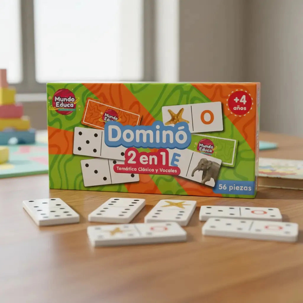 Dominó Infantil Adetec 56 Piezas 2 Temáticas