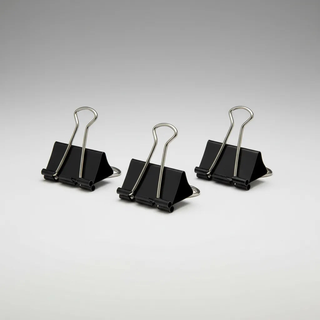Clips Dobles Adix 25mm x 12 Uds, Metal Negro
